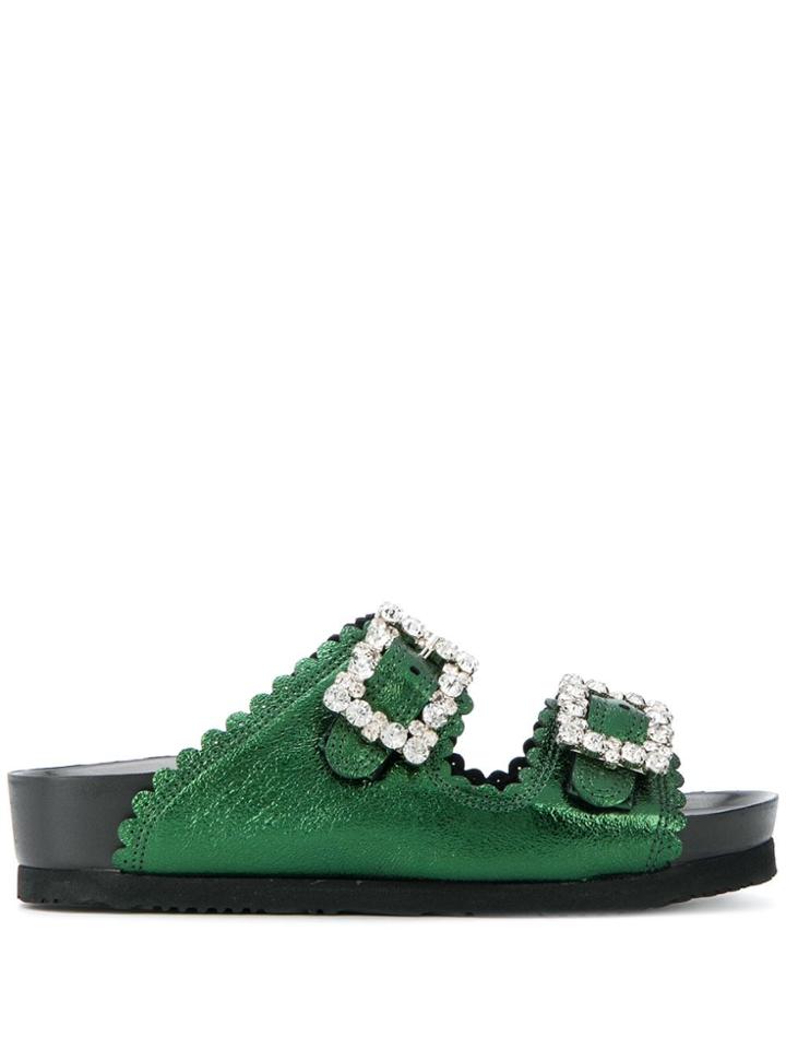 Suecomma Bonnie Jewel Buckled Sandals - Green