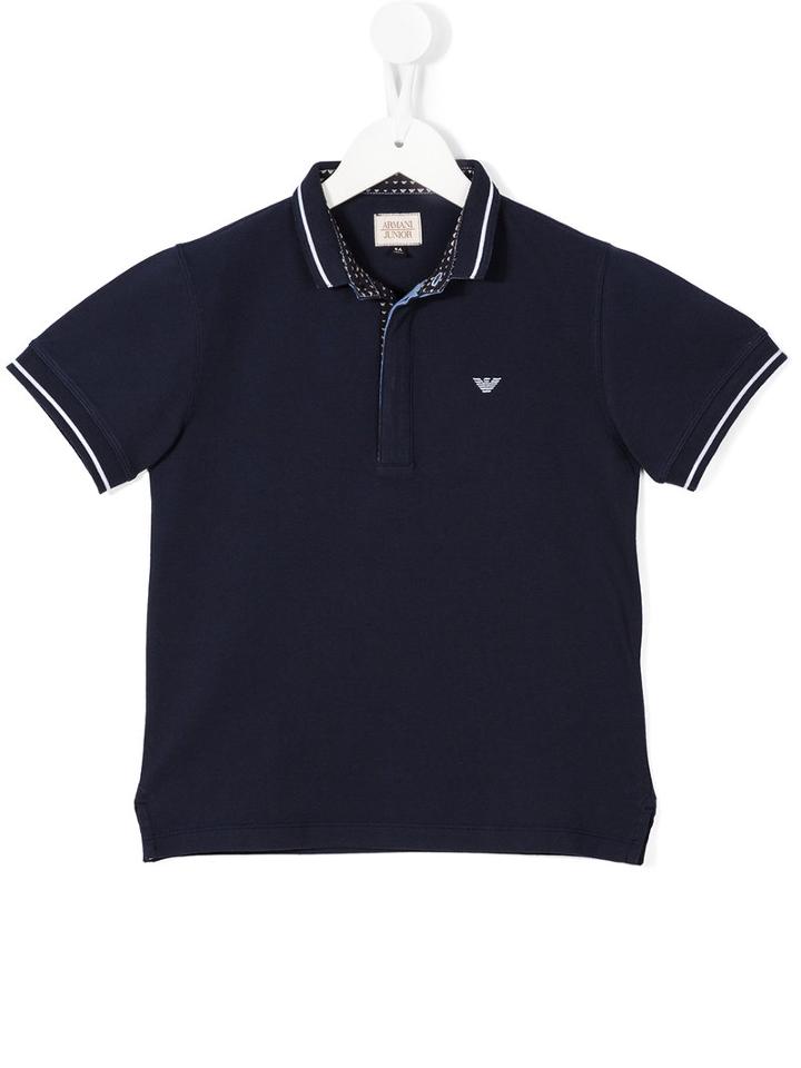 Armani Junior Short Sleeve Polo Shirt, Boy's, Size: 7 Yrs, Blue