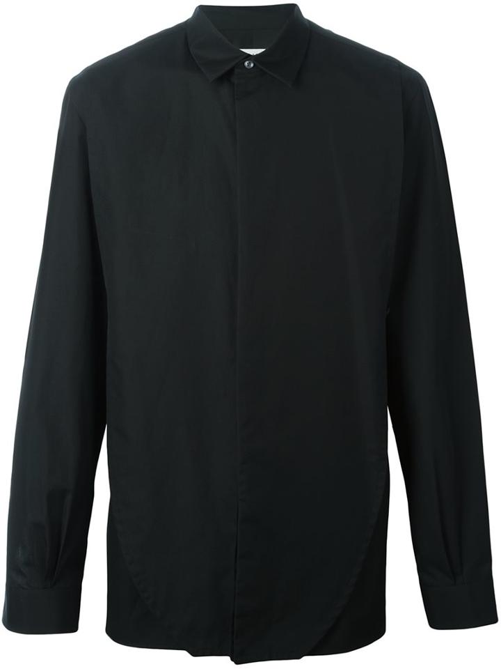 Maison Margiela Classic Long Sleeve Shirt, Men's, Size: 44, Black, Cotton