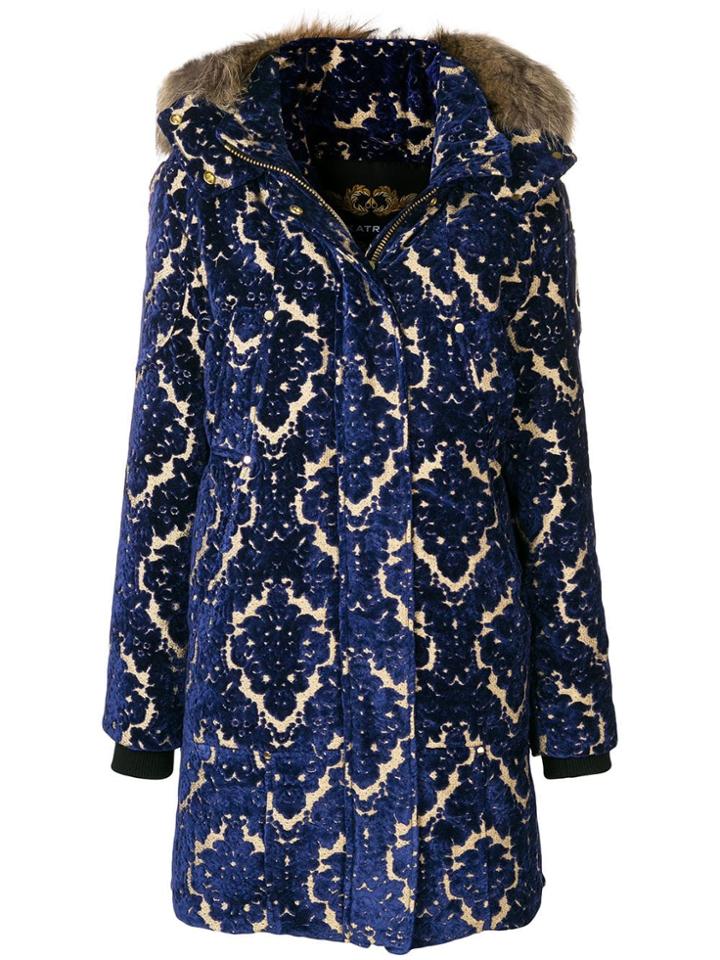 Moose Knuckles Embroidered Padded Midi Coat - Blue