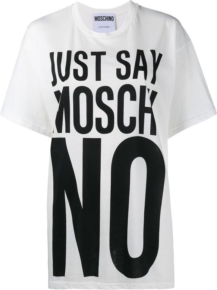 Moschino Just Say No T-shirt, Women's, Size: Large, White, Cotton