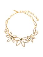 Oscar De La Renta Pearl Embellished Flower Necklace - Metallic