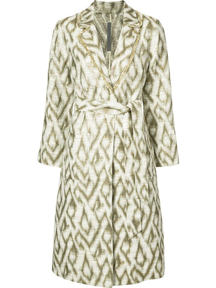Raquel Allegra - Print Coat - Women - Cotton - 1, White, Cotton