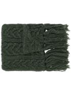 Barena Cable Knit Scarf - Green