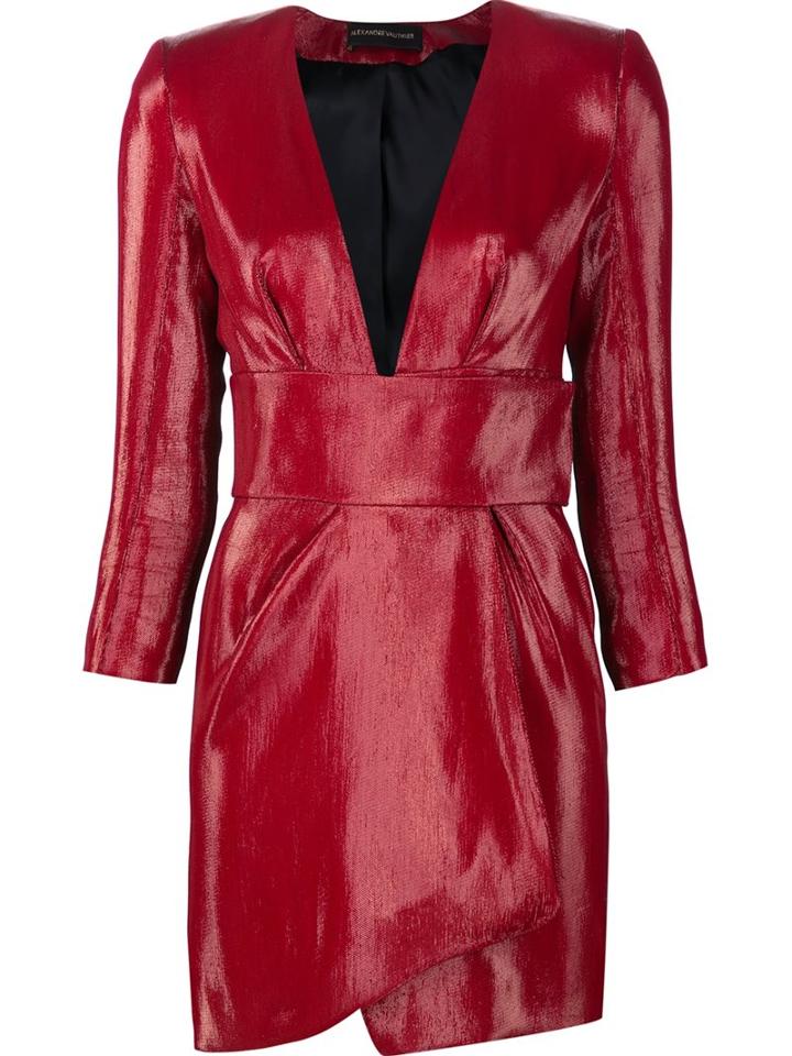Alexandre Vauthier Wrap Mini Dress, Women's, Size: 36, Red, Cotton/polyester/acetate