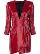 Alexandre Vauthier Wrap Mini Dress, Women's, Size: 36, Red, Cotton/polyester/acetate