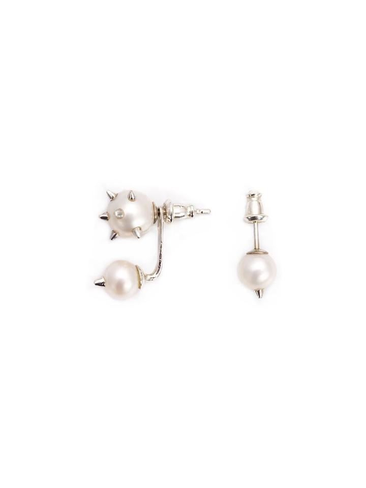 Nektar De Stagni Spike Pearl Earrings, Women's, Grey