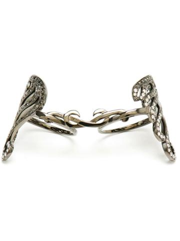 Gaydamak Oxidised Gold And Diamond Bondage Ring