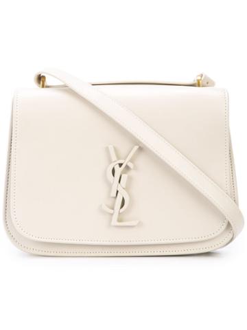 Saint Laurent Spontini Monogram Satchel Bag - Neutrals