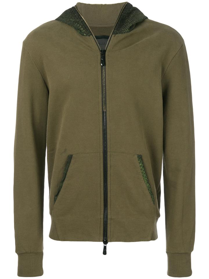 Rh45 Contrasting Hoodie - Green