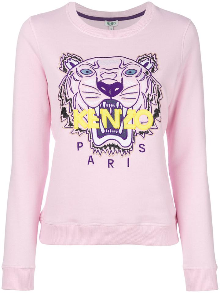 Kenzo Embroidered Tiger Sweatshirt - Pink & Purple