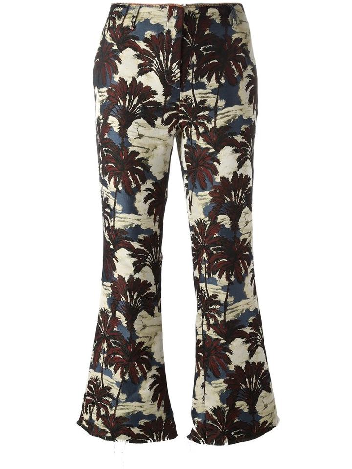 Philosophy Di Lorenzo Serafini - Cropped Palm Tree Trousers - Women - Polyester - 42, Polyester
