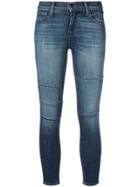 J Brand Stitch Detailed Cropped Skinny Jeans - Blue