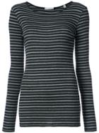 Vince Striped Long Sleeve Top - Grey