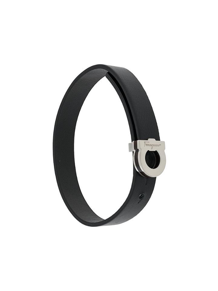 Salvatore Ferragamo Gancini Closure Bracelet - Black