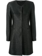 Tagliatore - Concealed Placket Coat - Women - Cotton/polyamide - 44, Women's, Black, Cotton/polyamide