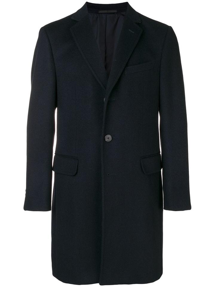 Z Zegna Single-breasted Midi Coat - Blue