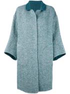 Loro Piana - Three-quarter Sleeve Coat - Women - Alpaca/virgin Wool/polyimide - 46, Blue, Alpaca/virgin Wool/polyimide