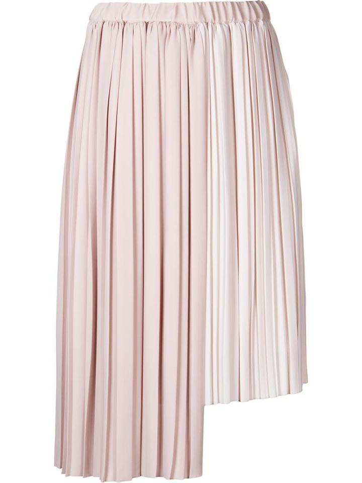Astraet Asymmetric Pleated Skirt, Women's, Size: 1, Brown, Polyester/cupro