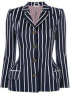 Thom Browne Banker Stripe Waisted Jacket - Blue