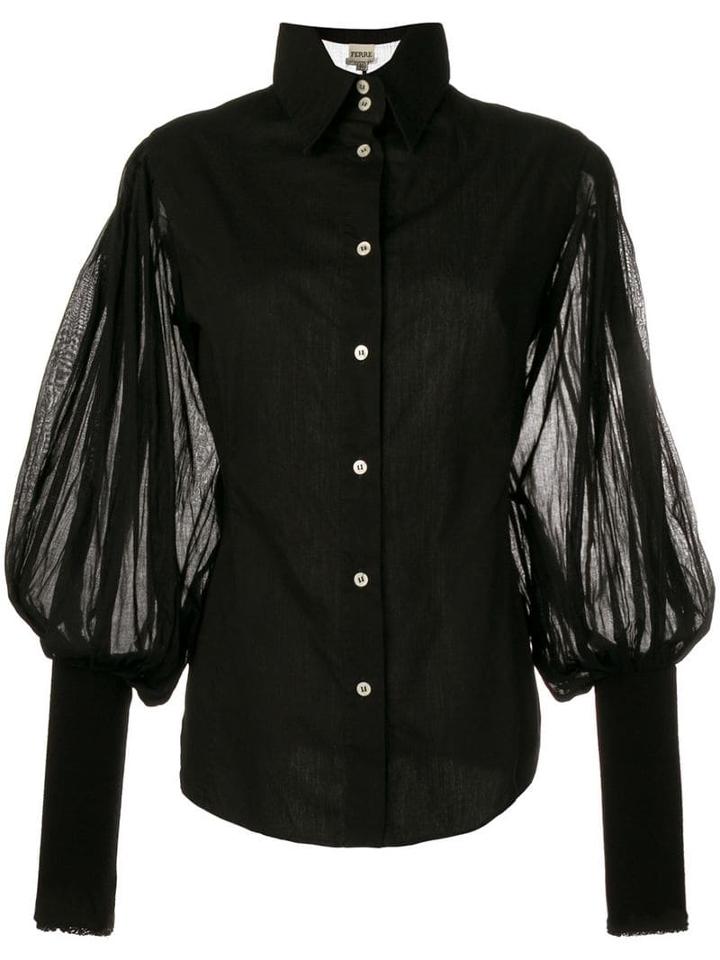Gianfranco Ferre Pre-owned 2000's Juliet Sleeves Shirt - Black