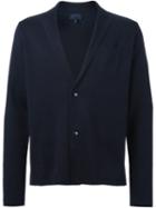 Lanvin V-neck Cardigan, Men's, Size: Large, Blue, Cotton/wool