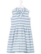 Il Gufo - Striped Buttoned Dress - Kids - Linen/flax/cotton - 10 Yrs, Blue
