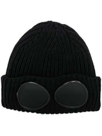 Cp Company Google Ribbed Knit Beanie - Blue