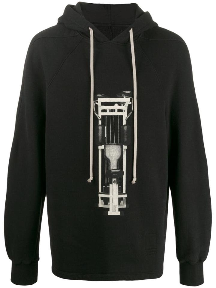 Rick Owens Drkshdw Printed Front Hoodie - Black