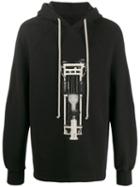 Rick Owens Drkshdw Printed Front Hoodie - Black