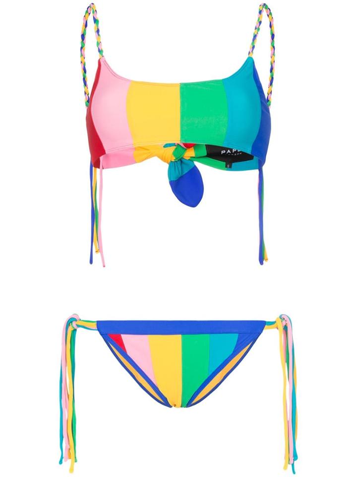 Paper London Sunshine Striped Braided Bikini - Multicoloured