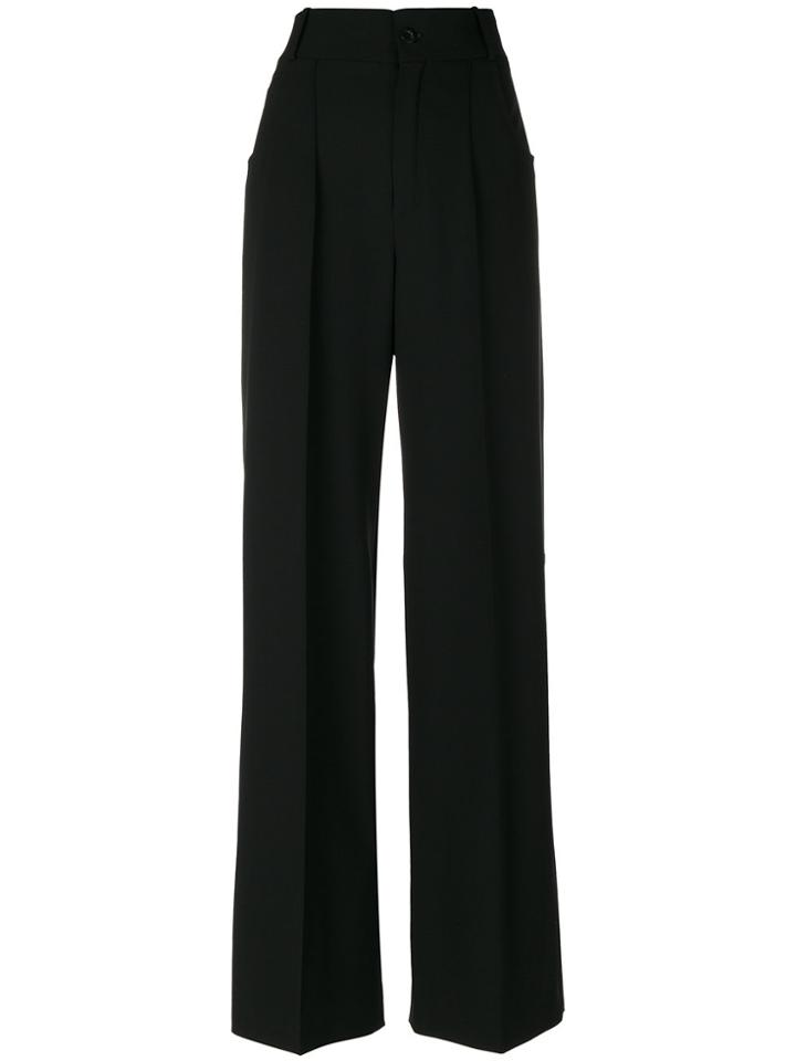 Roberto Cavalli Leopard Palazzo Pants - Black