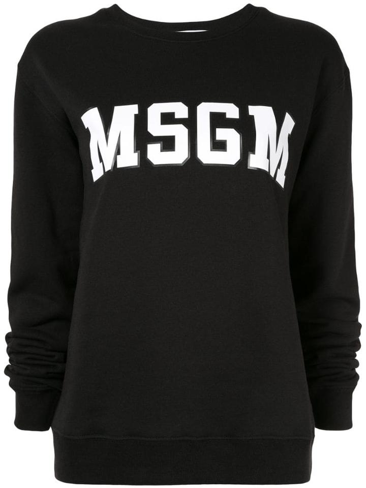 Msgm Logo Crewneck Sweatshirt - Black