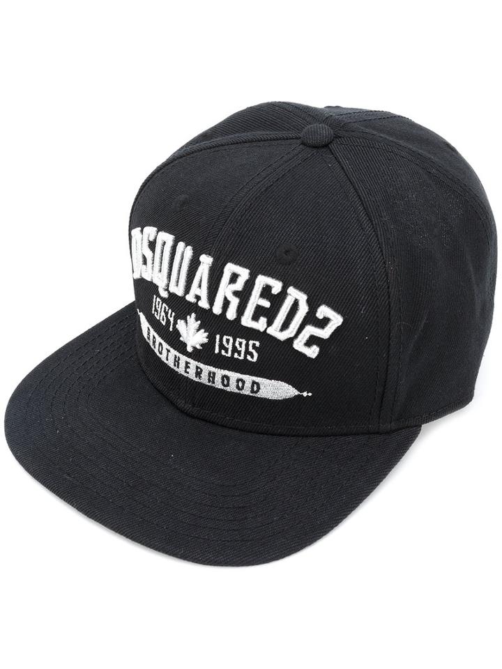 Dsquared2 - Embroidered 'brotherhood' Cap - Men - Acrylic - One Size, Black, Acrylic
