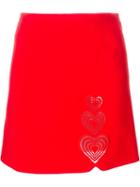 Christopher Kane Macrame Heart Skirt, Women's, Size: 10, Red, Acetate/viscose/polyester