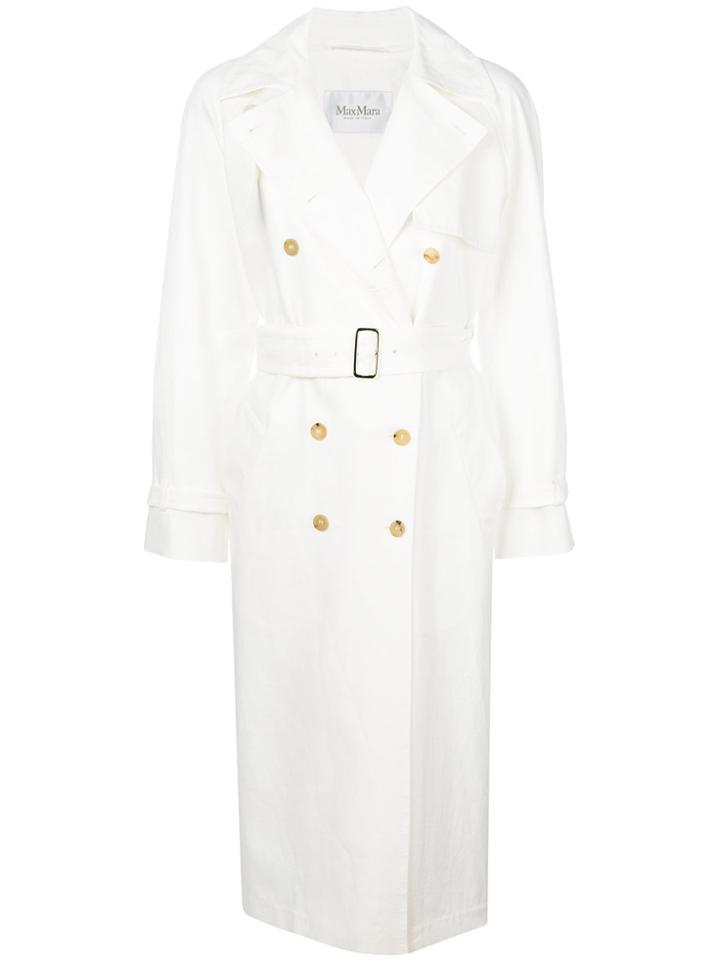 Max Mara Azeglio Trech Coat - White