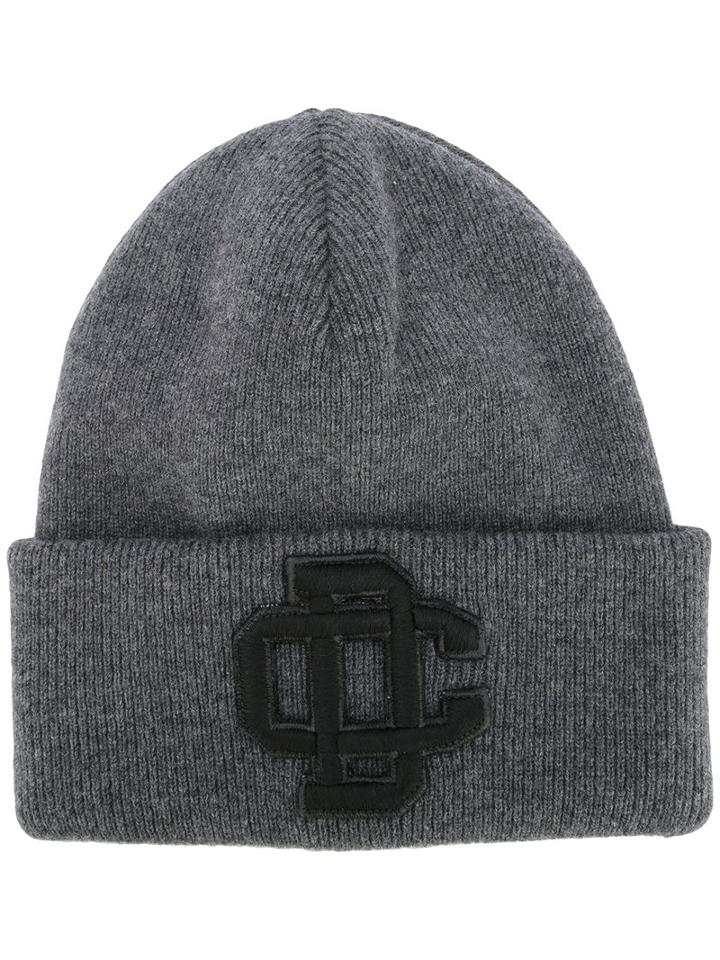 Dsquared2 Embroidered Logo Ski Knit Hat, Men's, Grey, Wool
