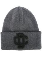 Dsquared2 Embroidered Logo Ski Knit Hat, Men's, Grey, Wool