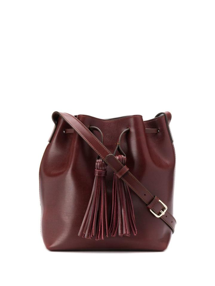 Closed Tassel Bucket Bag - Red