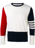 Thom Browne - Color Block Sweater - Men - Cashmere - 3, White, Cashmere