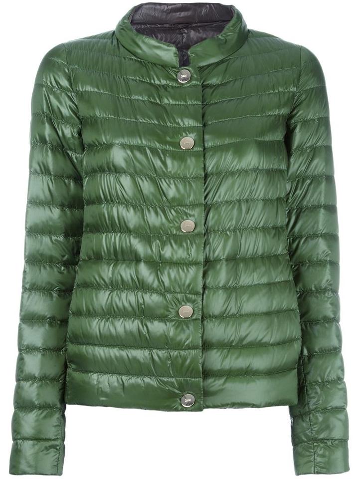Herno Reversible Puffer Jacket, Women's, Size: 42, Green, Goose Down/polyimide