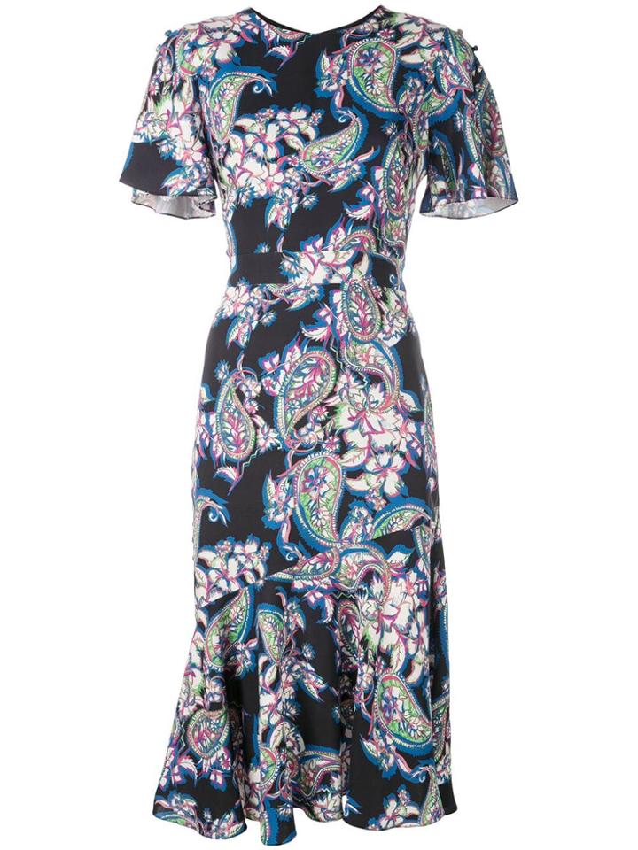 Prabal Gurung Victoria Printed Midi Dress - Blue