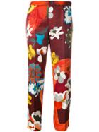 Prada Floral Pattern Cropped Trousers - Multicolour