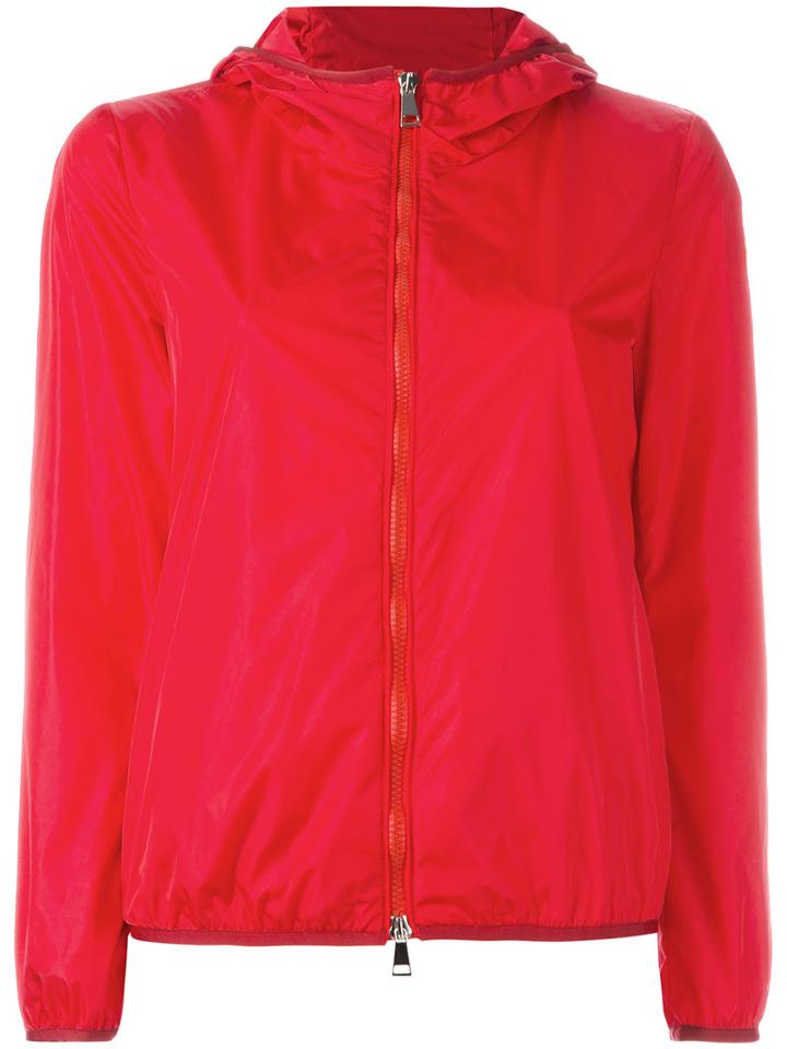 Moncler Hooded Lightweight Jacket, Women's, Size: 1, Red, Polyamide