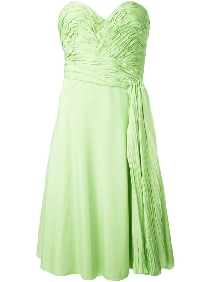 Ermanno Scervino Ruched Strapless Dress - Green