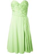 Ermanno Scervino Ruched Strapless Dress - Green