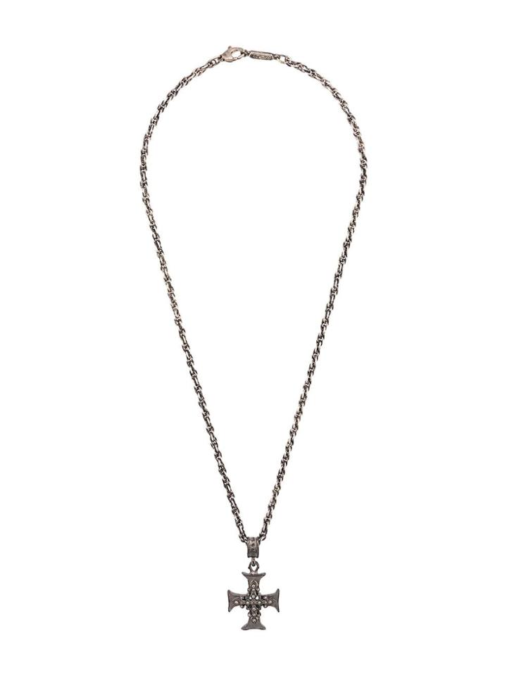 Roman Paul Cross Pendant Necklace - Metallic
