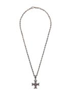 Roman Paul Cross Pendant Necklace - Metallic