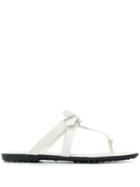 Tod's Leather Bow Sandals - White
