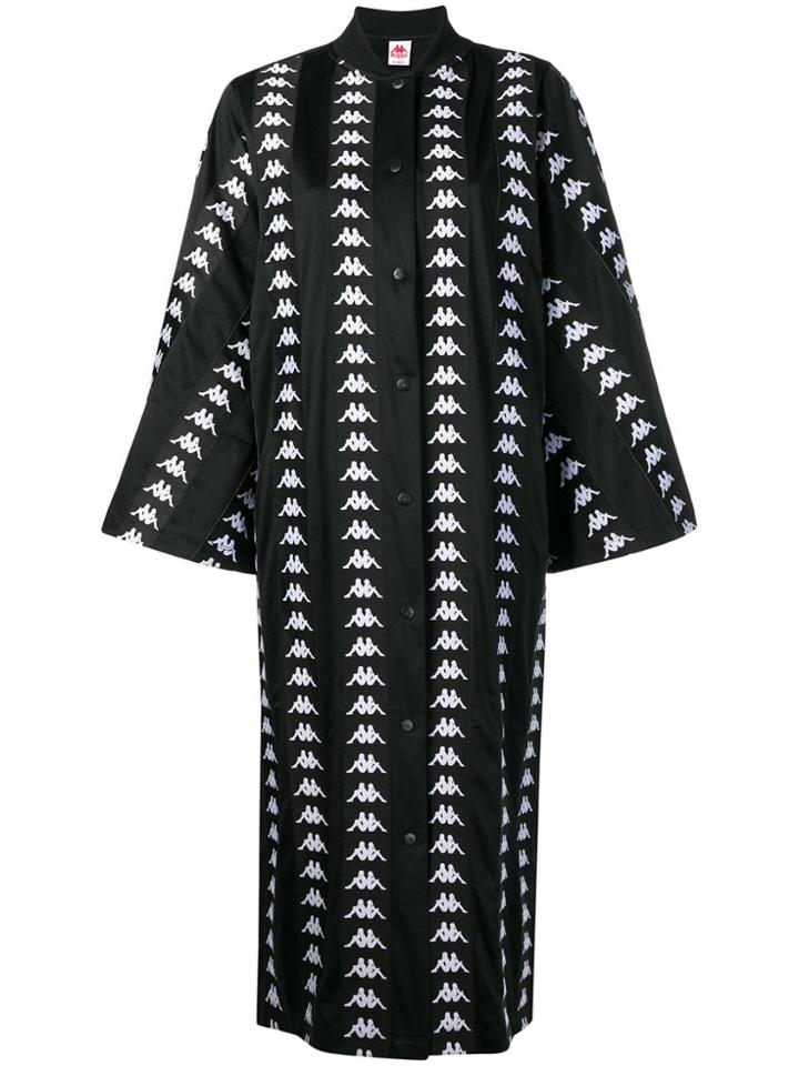 Kappa All-over Logo Coat - Black